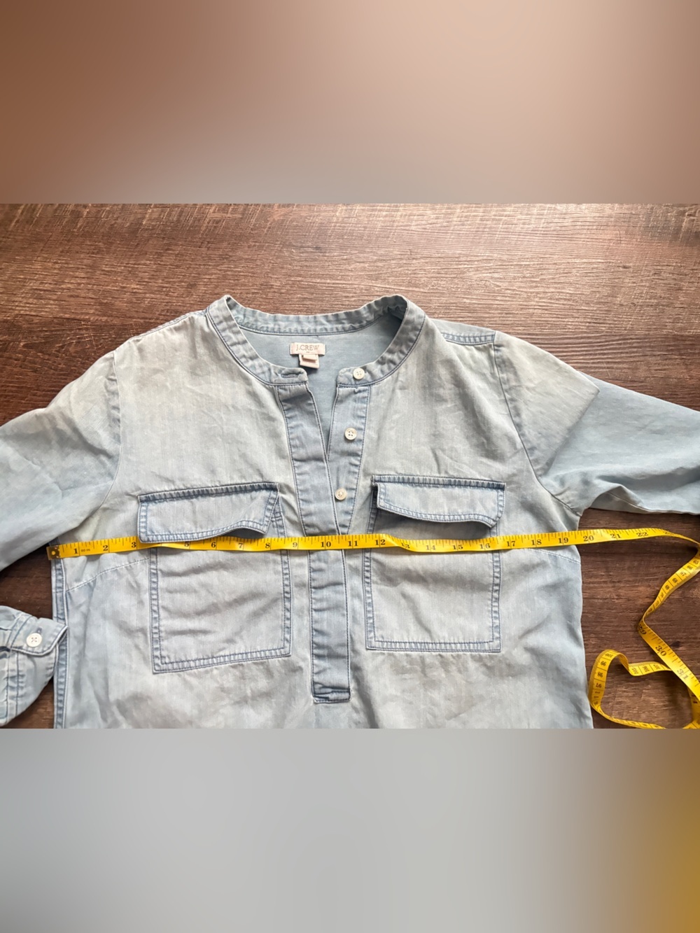 J.Crew light chambray shirt dress casual vacation travel preppy drapey sz S EUC - Picture 7 of 12